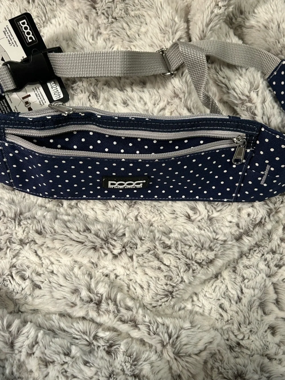 DOOG Walkie Belt - Navy Blue Polka Dot